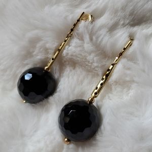 18k black diamond black onyx earrings